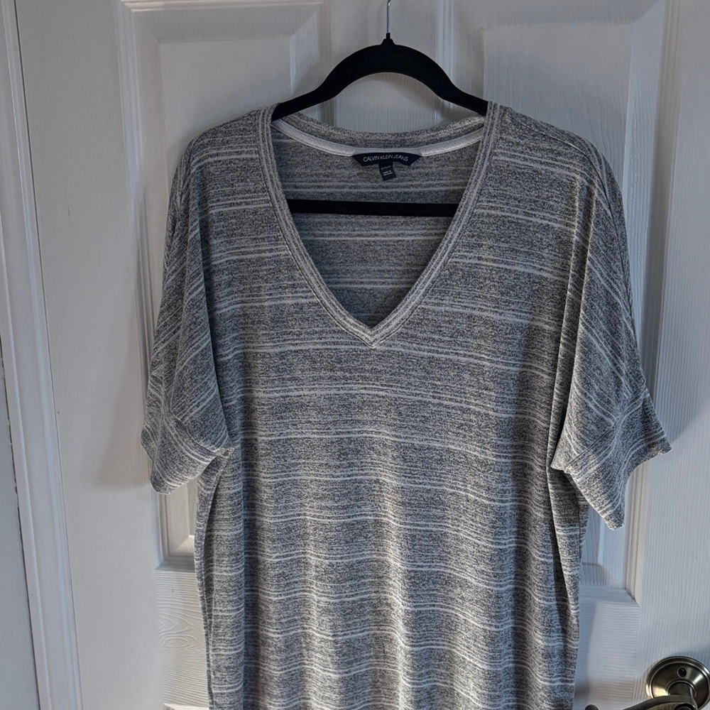 Calvin Klein Jeans Gray Striped Top
